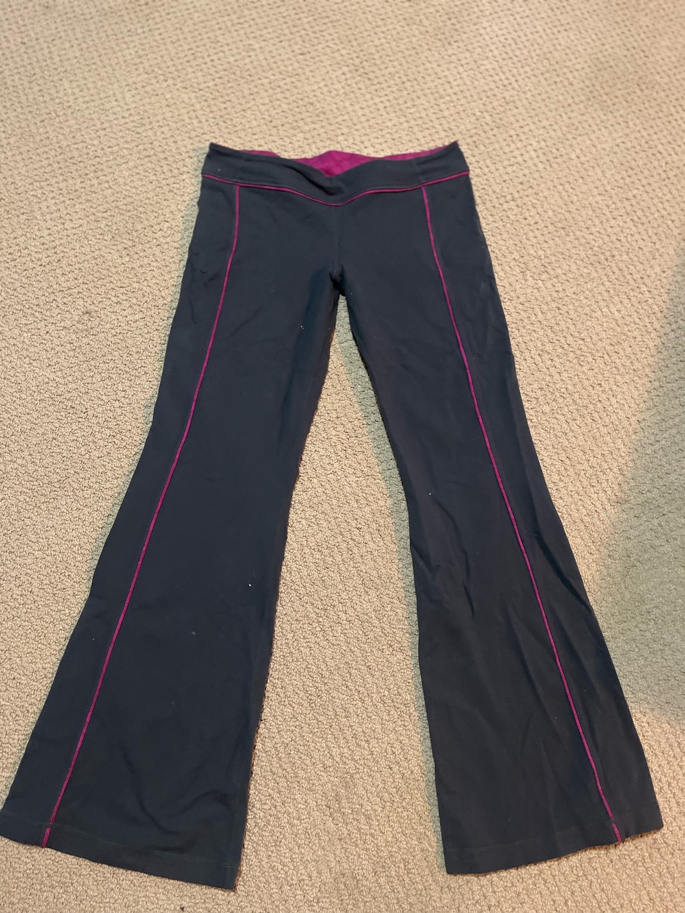 lululemon athletica Black Leggings with Pink Contrast Piping